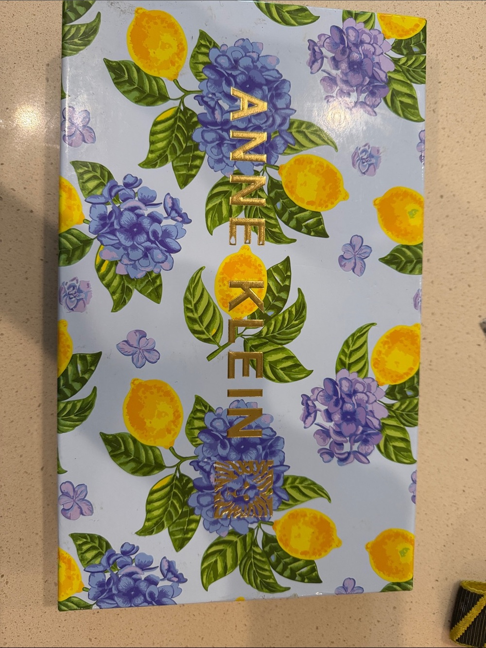 Anne Klein Blue Hydrangea and Yellow Lemon Gift Box